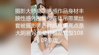 摄影大师高端诱惑作品身材丰腴性感外围嫩模连体吊带黑丝套被摄影师各种咸猪手亮点是大阴唇好像是种极品穴型1080P原版